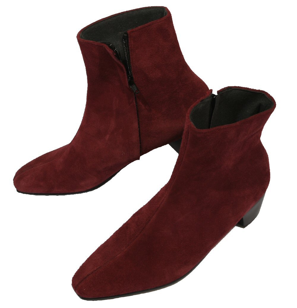 burgundy suede ankle boots uk