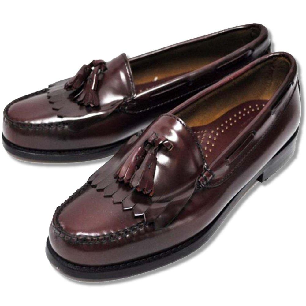 Bass Weejuns Ivy League All Leather Tassel & Fringe Layton Loafer Shoe Burgundy