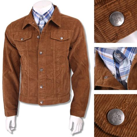 Run and Fly Mod Retro Trucker Jacket Corduroy Tan Thumbnail 2