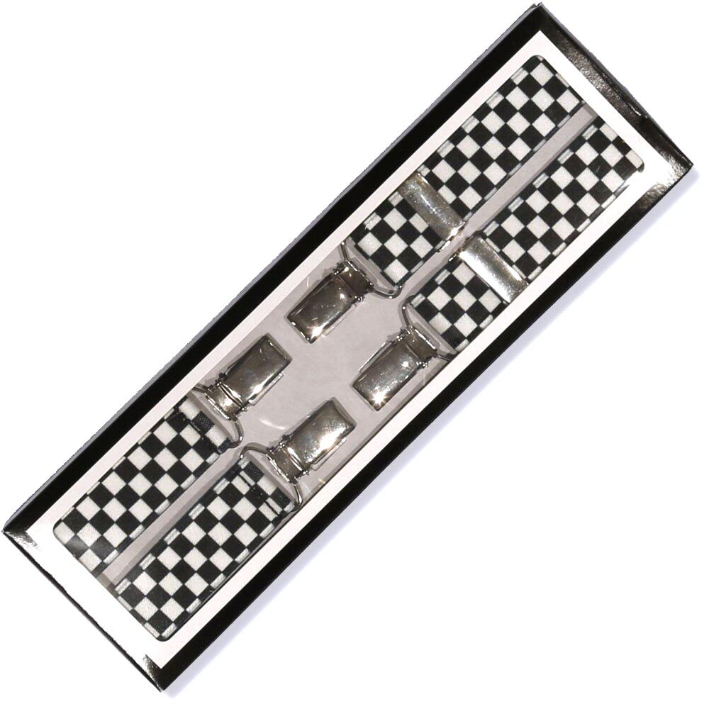 Relco 1.5cm Half Inch Wide Mod Skinhead Skinny Braces Checkered