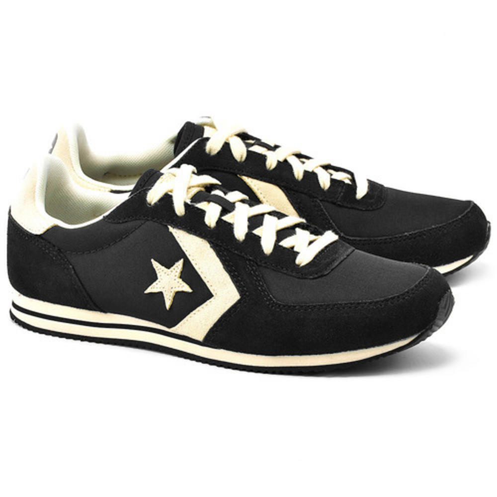 Converse Arizona Racer Retro Running Shoe Trainer Nylon Suede Black Natural  11 | Adaptor Clothing