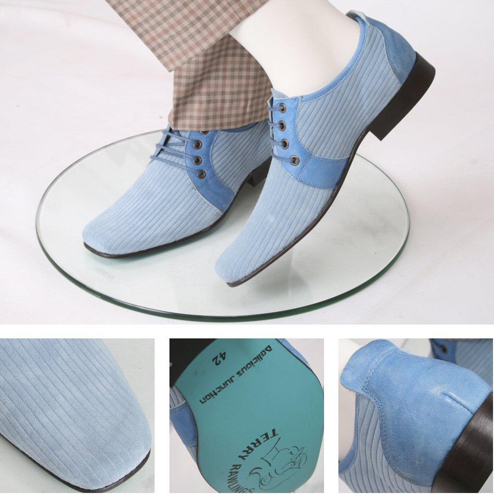 Delicious Junction Terry Rawlings Mod Corded Suede Chisel Toe Shoe Blue ...