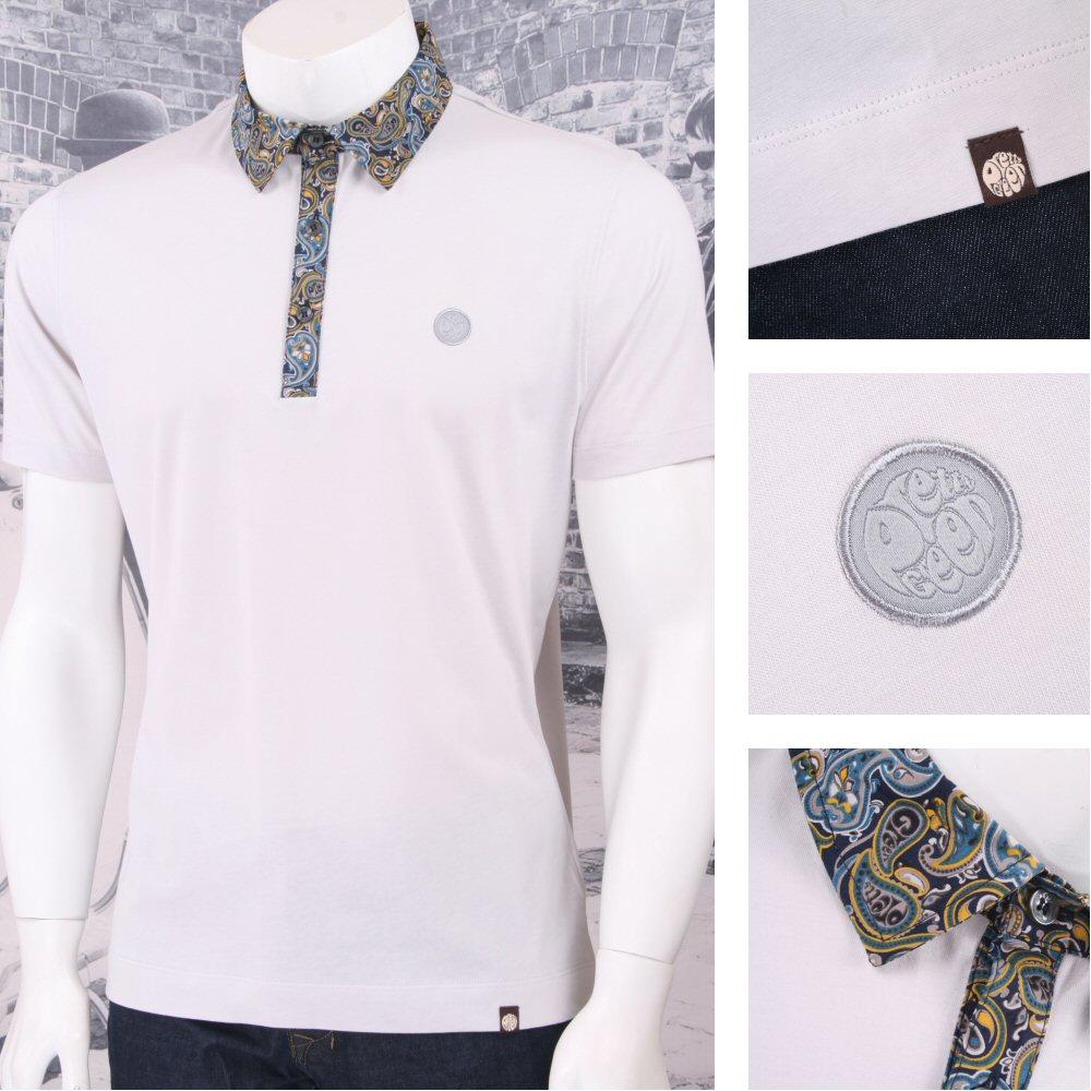 paisley print collar polo shirt