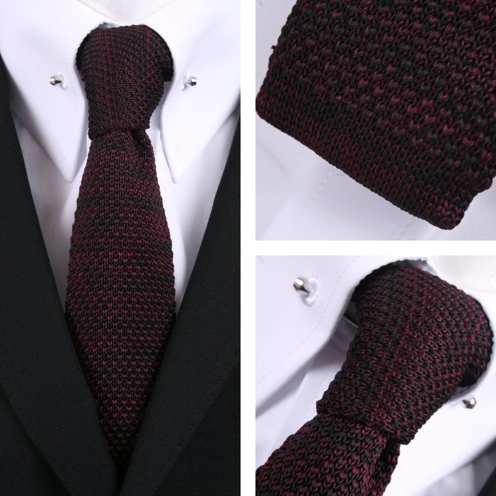 Gibson London Retro Mod 60's Square End Slim Knitted Tie | Adaptor Clothing