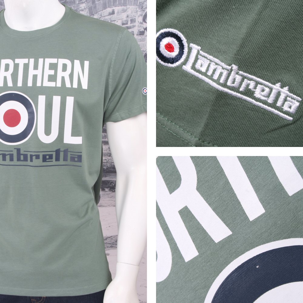 Lambretta Mod Retro 60 S Crew Neck Northern Soul Target Logo T Shirt Adaptor Clothing