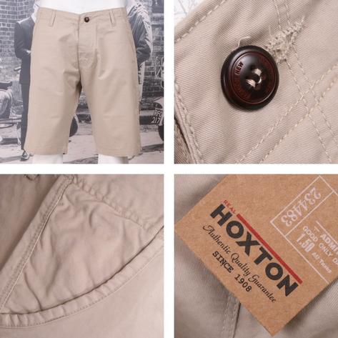 Hoxton London Classic Chino Style Shorts Navy Blue and Stone  Thumbnail 2