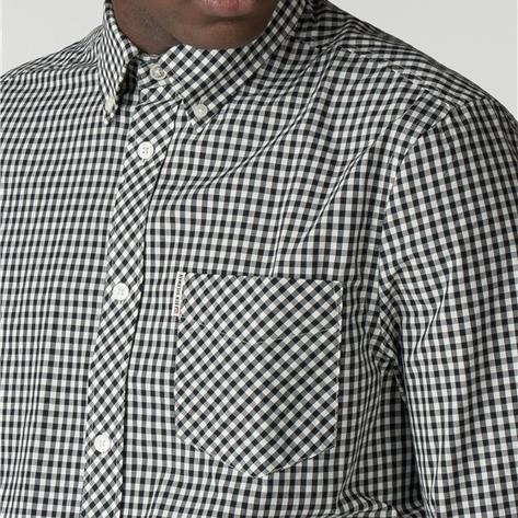 Ben Sherman Mens Classic Gingham Check Shirt Black Thumbnail 2