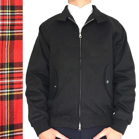 black jacket with tartan lining