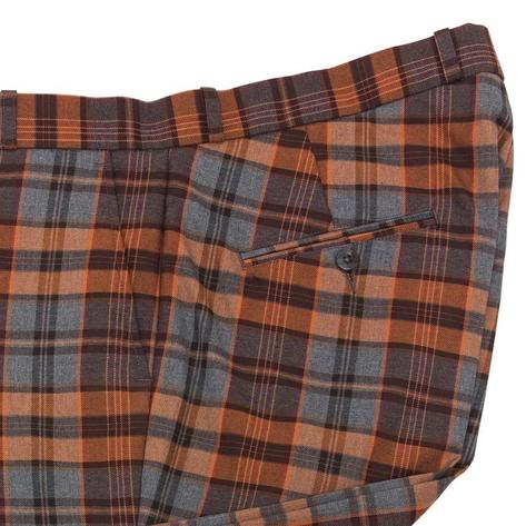 Relco Blue and Rust Tartan Check Trousers Thumbnail 2