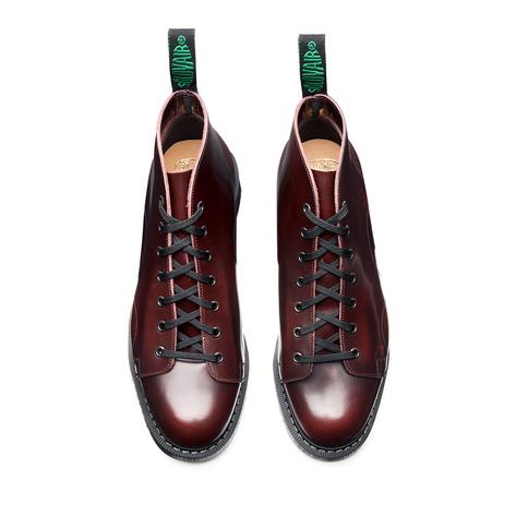 Solovair Rub Off Hi Shine Leather Monkey Boot Burgundy Thumbnail 4