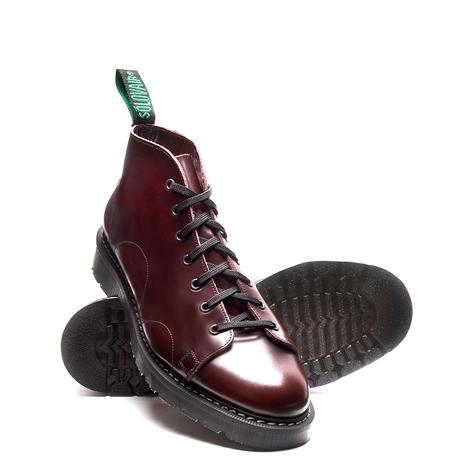 Solovair Rub Off Hi Shine Leather Monkey Boot Burgundy Thumbnail 1