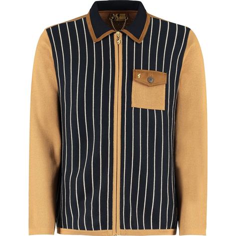 Gabicci Vintage x Gregory Isaacs Zip Through Cardigan Tan Thumbnail 1