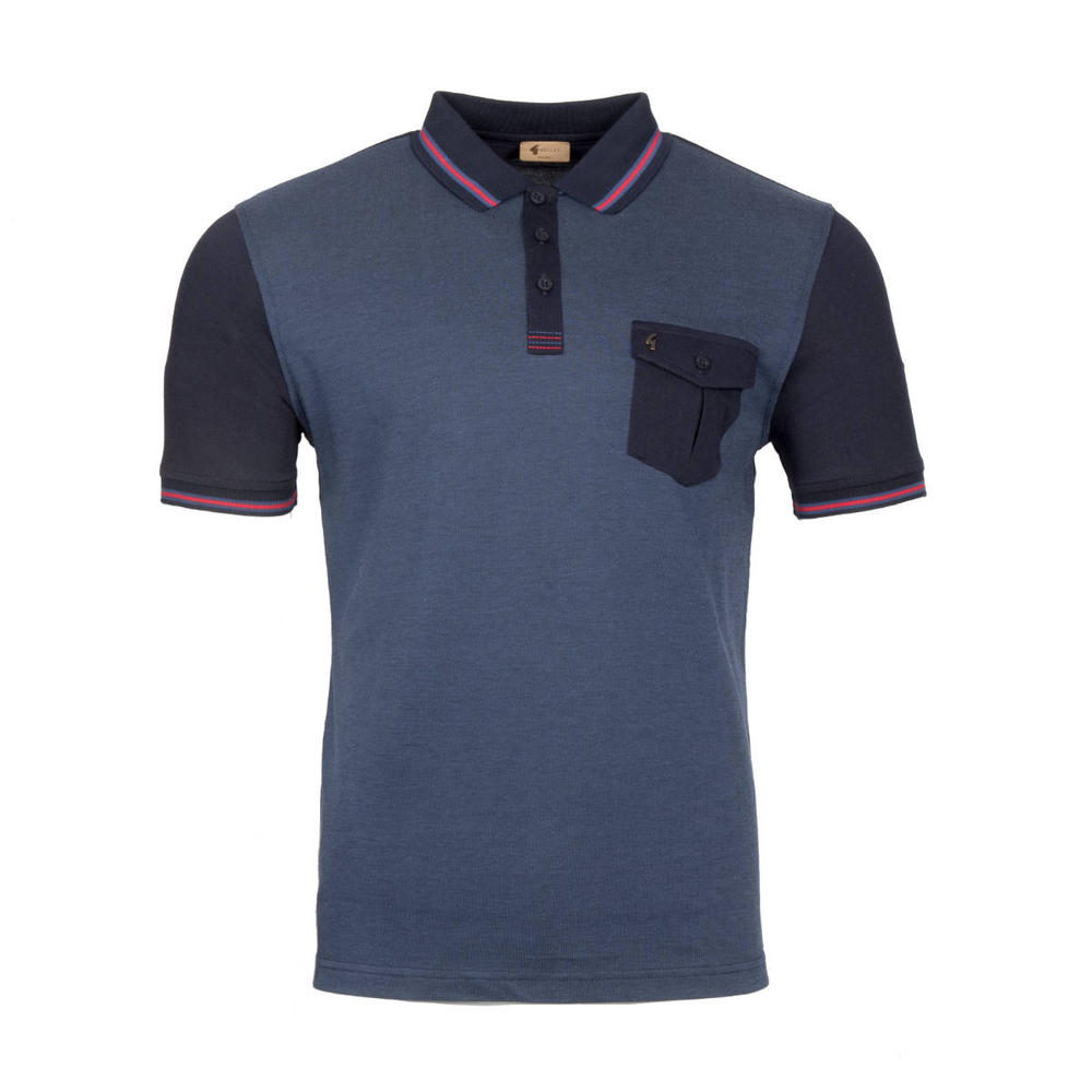 Gabicci Vintage Tonic Pocket Polo Shirt Navy Black