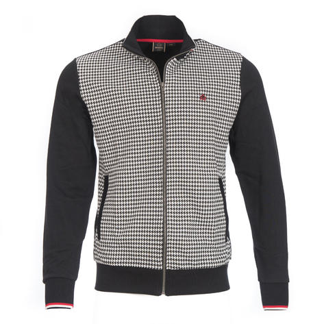 Merc London Mens Casual Zip Dogtooth Track Top Thumbnail 1