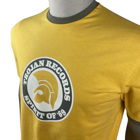 Trojan Records Spirit Of '69 Ringer T-Shirt Mustard Thumbnail 2