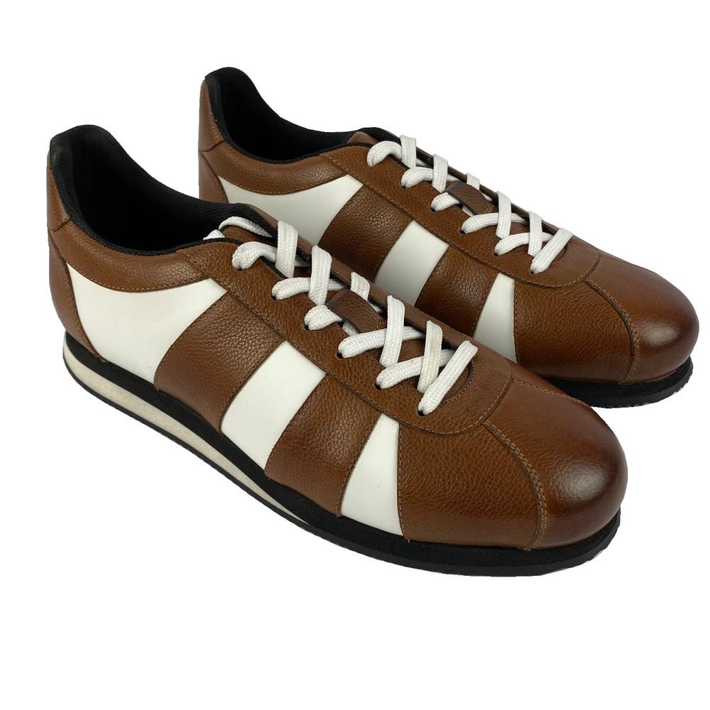 Delicious Junction Leather Chad Retro Trainer Tan