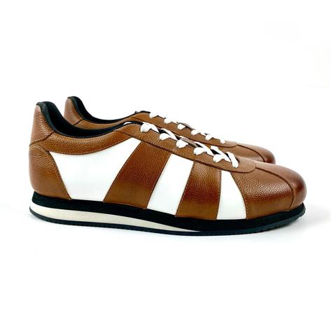 Delicious Junction Leather Chad Retro Trainer Tan Thumbnail 2