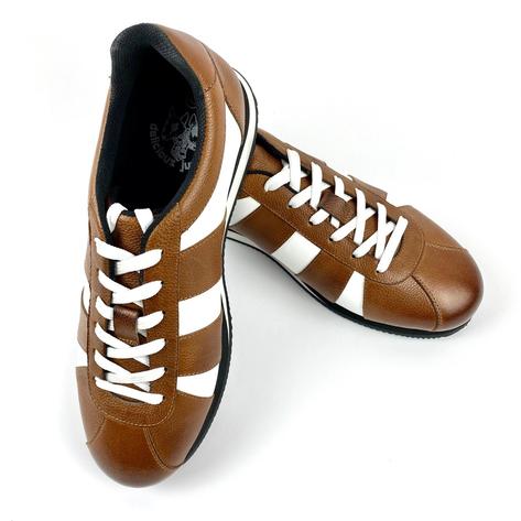 Delicious Junction Leather Chad Retro Trainer Tan Thumbnail 3