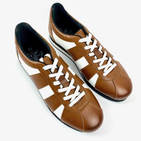 Delicious Junction Leather Chad Retro Trainer Tan Thumbnail 4