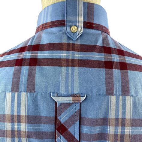 Trojan Records Jamaica Check Shirt With Pocket Square Sky Blue Thumbnail 4