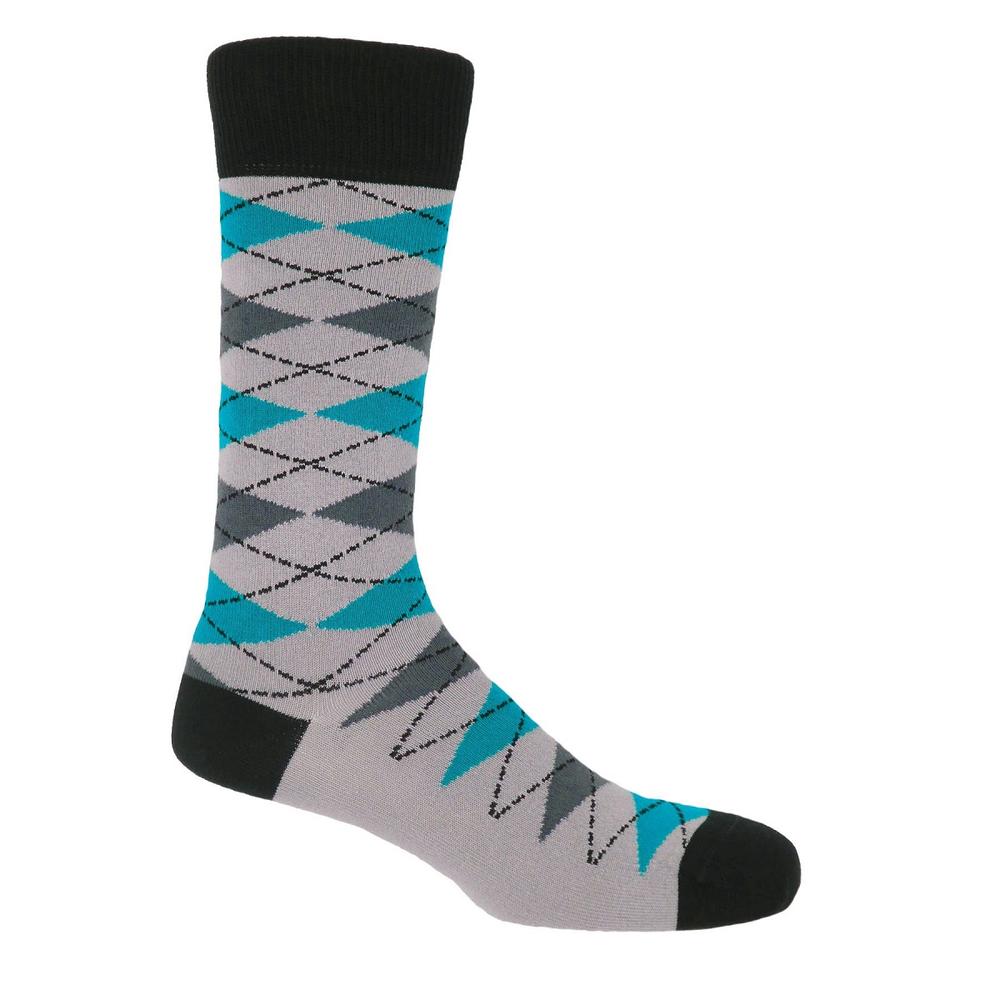 P H Cotton Mix Bright Argyle Socks Grey