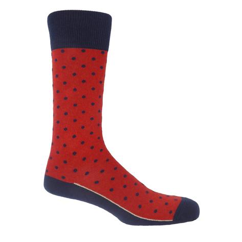 P H Cotton Mix Polka Dot Socks Apple Red Thumbnail 1