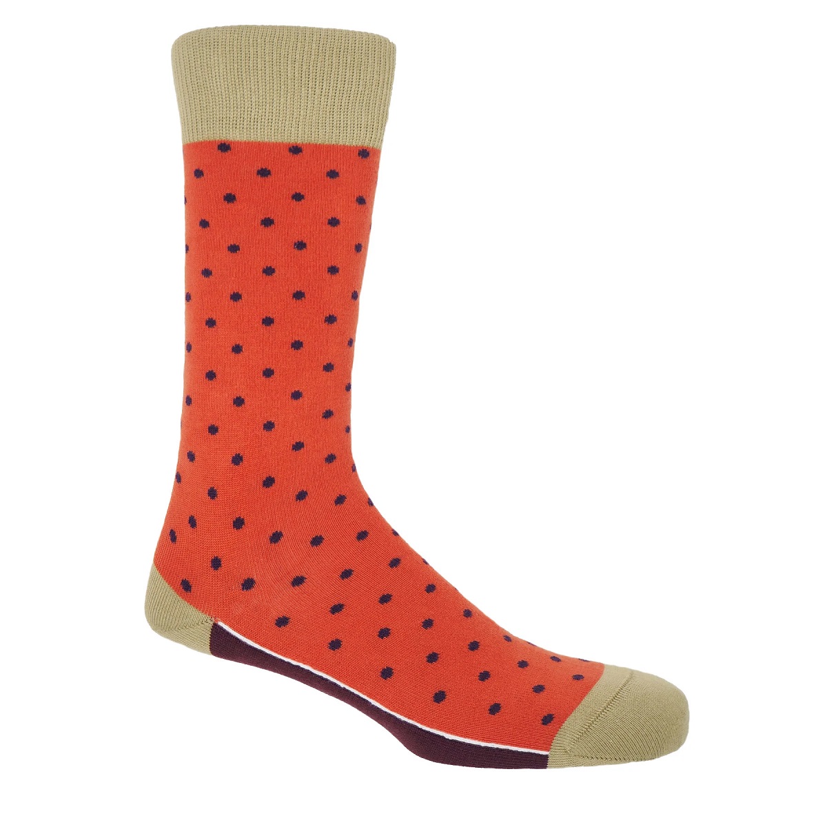 P H Cotton Mix Polka Dot Socks Orange Adaptor Clothing
