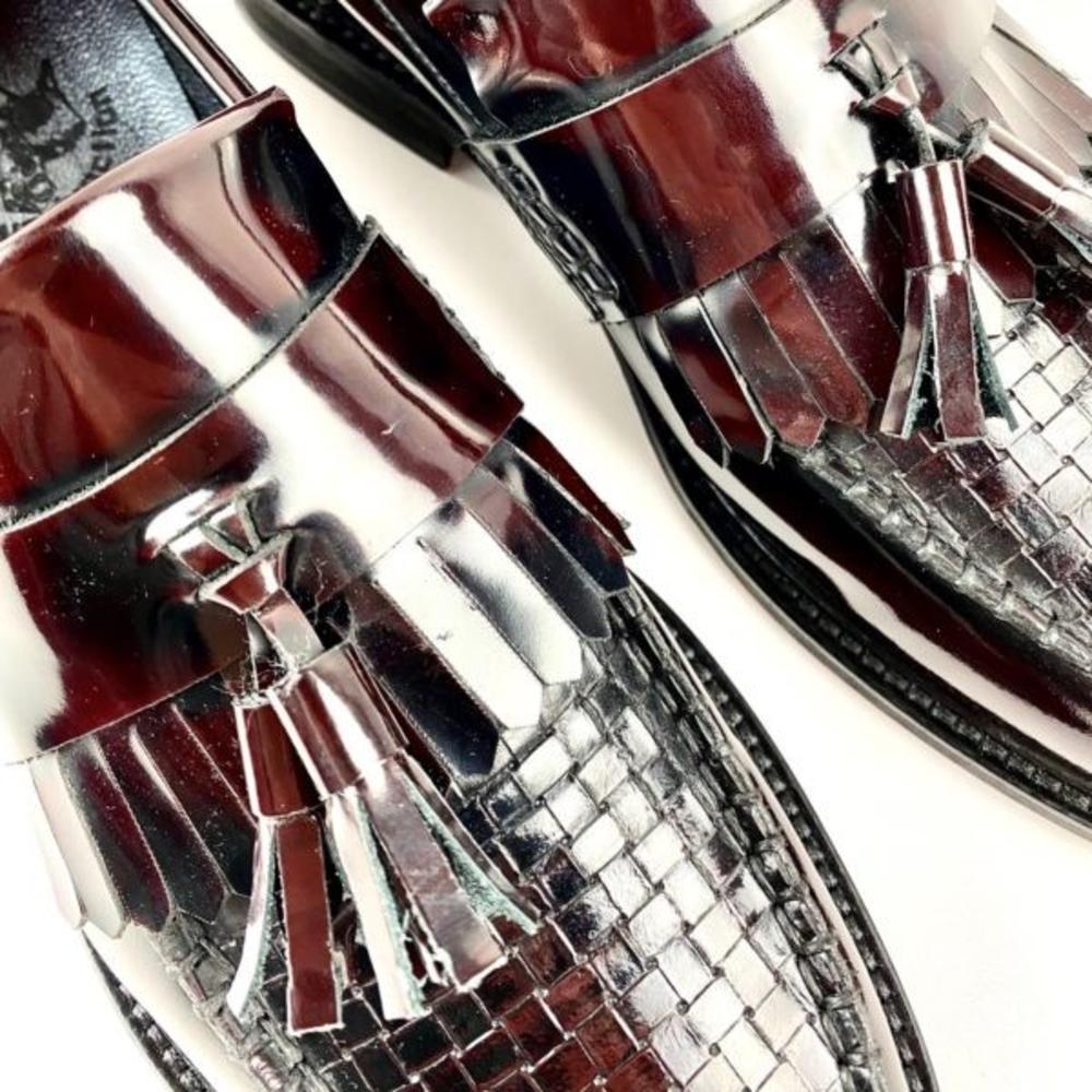 Delicious Junction Basket Weave Tassel Loafers Oxblood