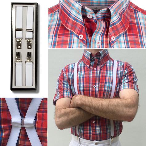 Adaptor Clothing Short Sleeve Spearpoint Collar Check Shirt Classic Red And Blue Thumbnail 6