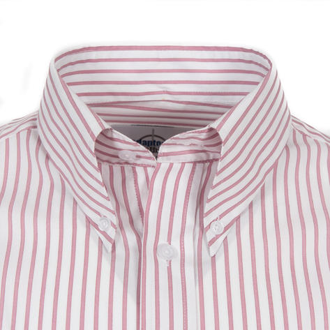 Adaptor Clothing L/S Spear Point Button Down Shirt Woven Stripe Red Thumbnail 2