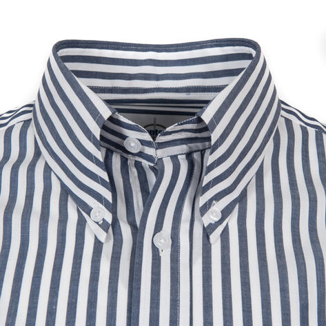 Adaptor Clothing L/S Spear Point Button Down Shirt Bengal Stripe Navy Thumbnail 2