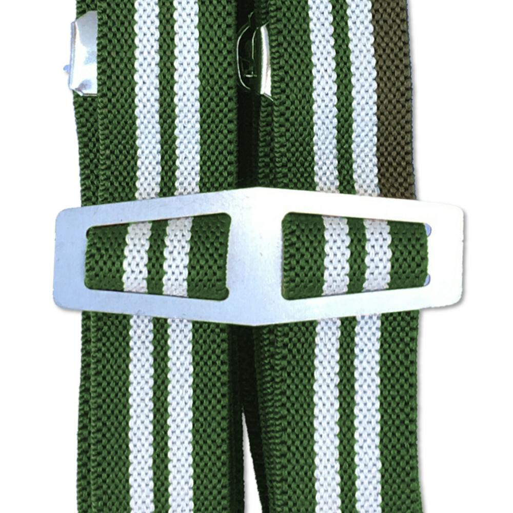 Bovver Clip Half Inch Skinny Braces Olive Stripe