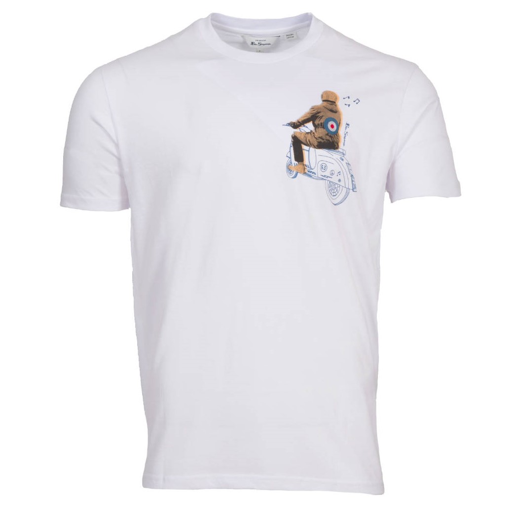 Ben Sherman Scooter Doodle Print T 