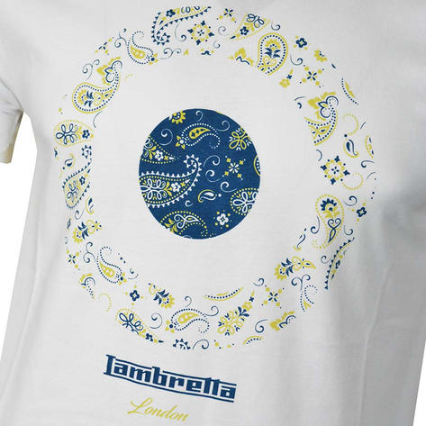 Lambretta Paisley Print T-Shirt White Thumbnail 2