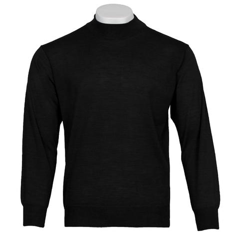 Franco Ponti Made in Italy Merino Wool TURTLE Neck Jumper Black Thumbnail 1