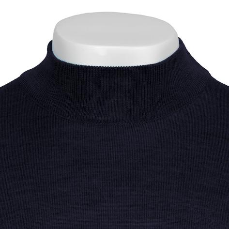 Franco Ponti Made in Italy Merino Wool TURTLE Neck Jumper Navy Thumbnail 2