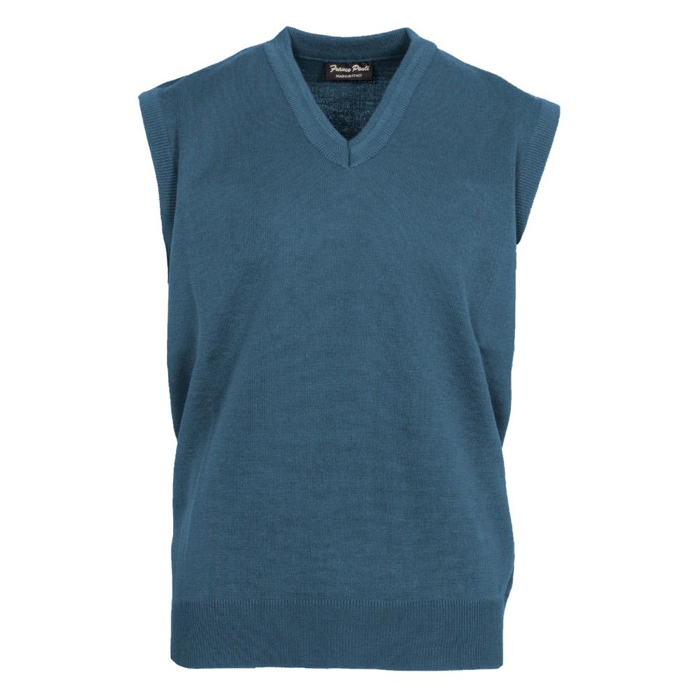 Franco Ponti Made in Italy Merino Wool V-Neck SLIPOVER Denim