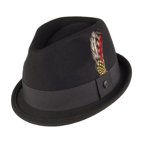 Crushable Wool Felt Stingy Brim Pork Pie Trilby Hat Black | Adaptor ...