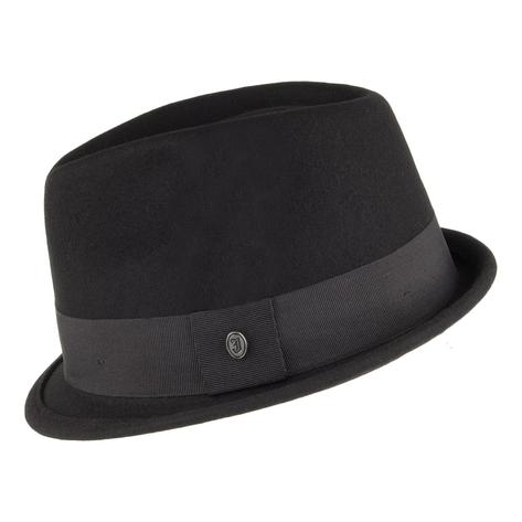 Crushable Wool Felt Stingy Brim Pork Pie Trilby Hat Black Thumbnail 3