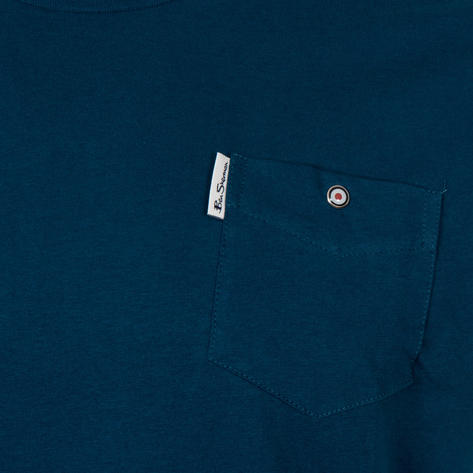 Ben Sherman Plain Target Stud Pocket T-Shirt Teal Thumbnail 2