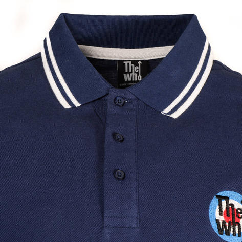 The Who 3 Button Twin Tipped Target Polo Shirt Navy Thumbnail 2