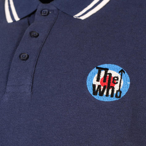 The Who 3 Button Twin Tipped Target Polo Shirt Navy Thumbnail 3