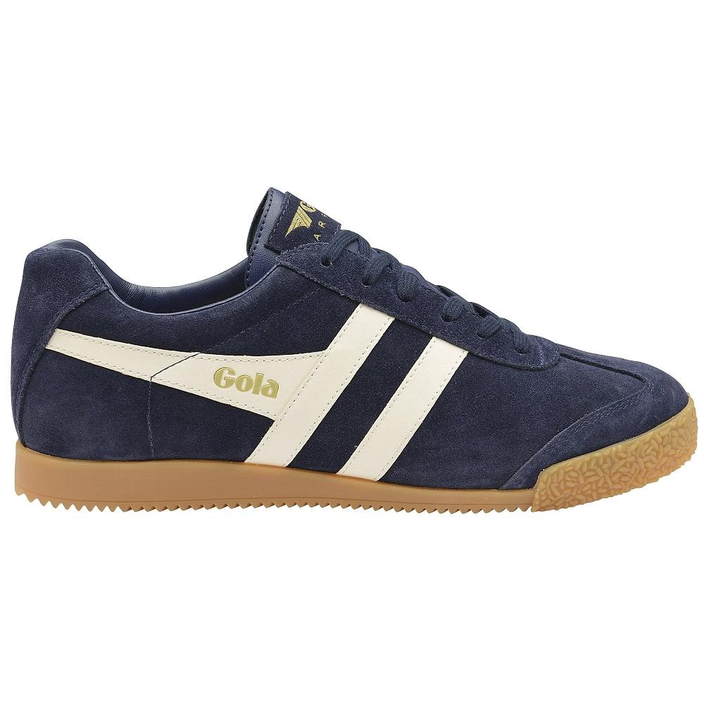 Gola Harrier Classic Twin Stripe Suede Mens Trainer Navy / White
