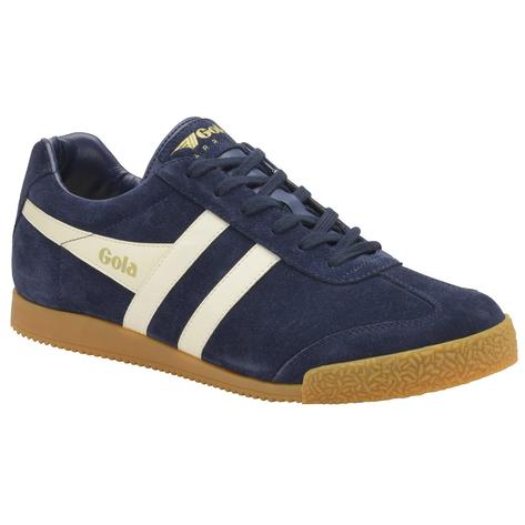 Gola Harrier Classic Twin Stripe Suede Mens Trainer Navy / White Thumbnail 2