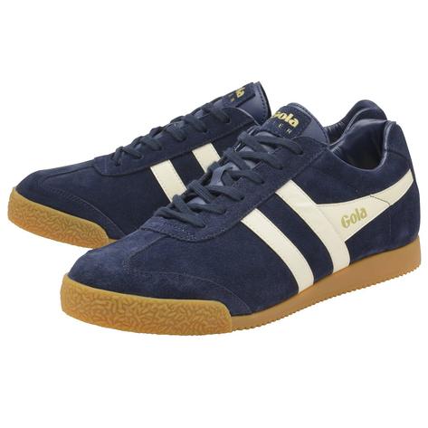 Gola Harrier Classic Twin Stripe Suede Mens Trainer Navy / White Thumbnail 3