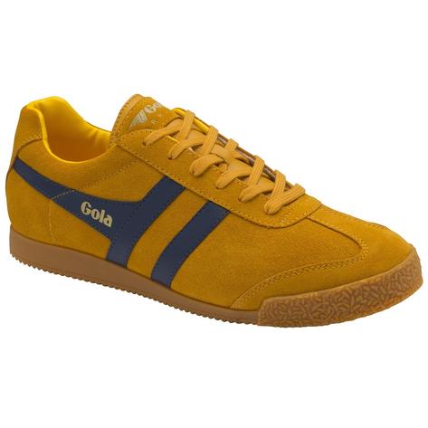 Gola Harrier Classic Twin Stripe Suede Mens Trainer Sun / Navy Thumbnail 2