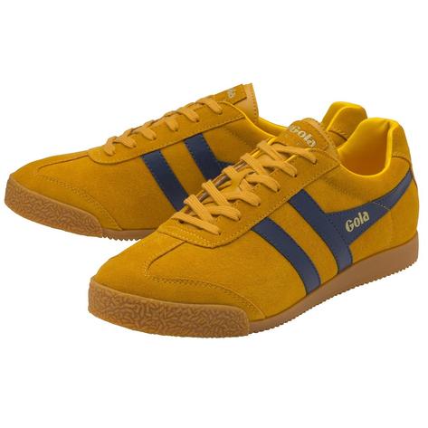 Gola Harrier Classic Twin Stripe Suede Mens Trainer Sun / Navy Thumbnail 3