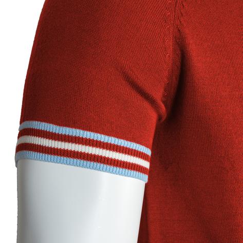 Adaptor Clothing Retro Mod All Cotton Tipped Sports Top Burgundy Thumbnail 3