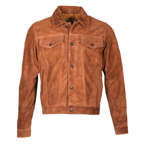 Adaptor Clothing Suede Trucker Jacket Tan Thumbnail 1