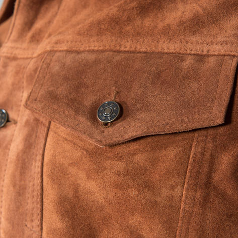 Adaptor Clothing Suede Trucker Jacket Tan Thumbnail 3